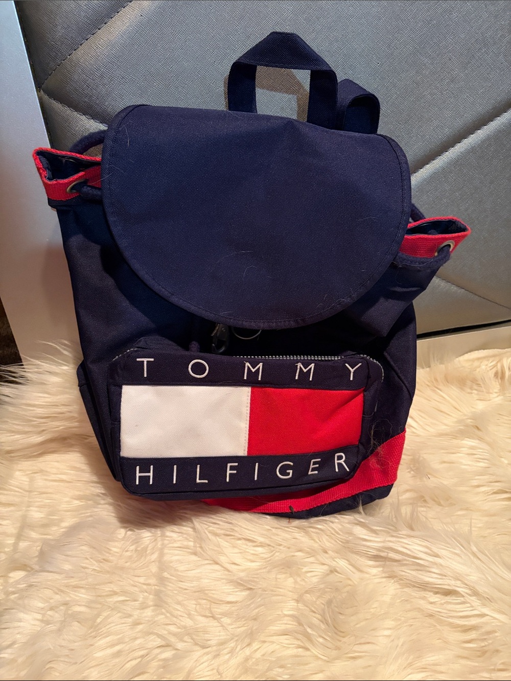 Tommy Hilfiger Navy, Red & White Flag Backpack